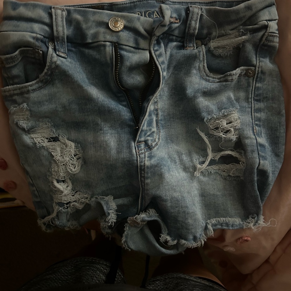 Rica Blue Distressed Denim Shorts
